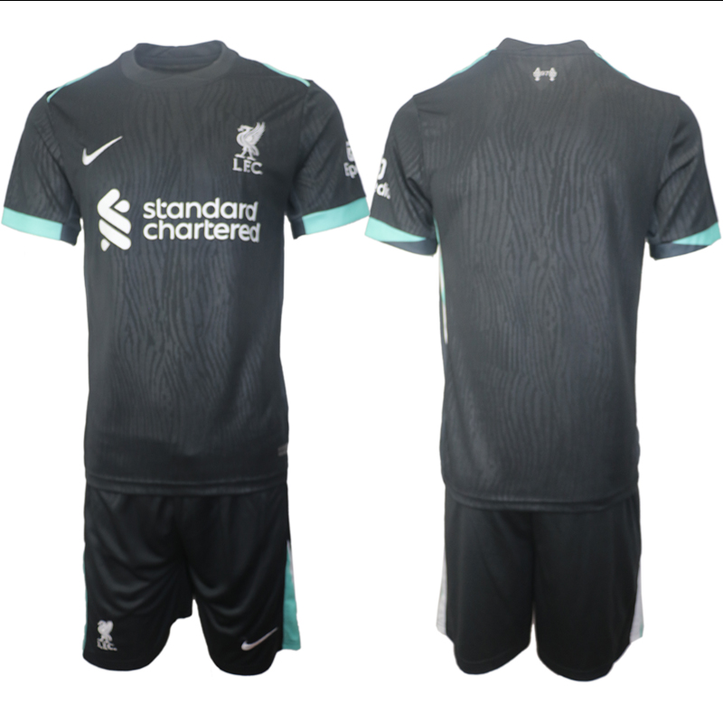 Men 2024-2025 Club Liverpool away Black blank Soccer Jersey->->Soccer Club Jersey